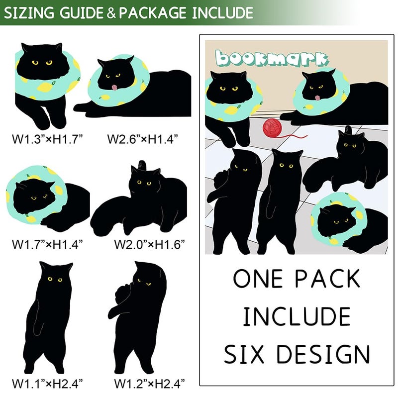 yasest Magnetic Bookmarks - 6 Pieces Assorted Cute Book Markers Clip Set for Teachers Students Book Lovers Reading  for School Office Home Supplies  Kawaii Cat Magnet Page Markers - Image 3